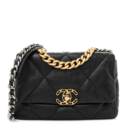 Chanel Goatskin Quilted Medium Chanel 19 Flap Black 1 of 12
