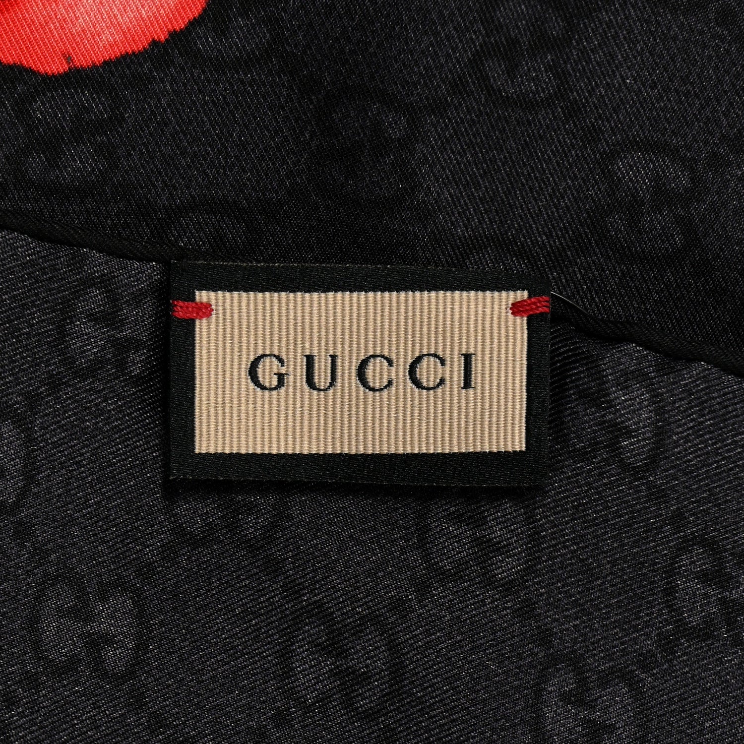 Gucci Silk Twill Flora Beauty Square Scarf Black 3 of 4