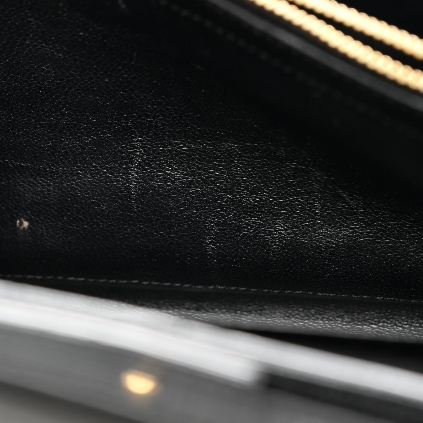 Grain De Poudre Matelasse Chevron Monogram Chain Wallet Black