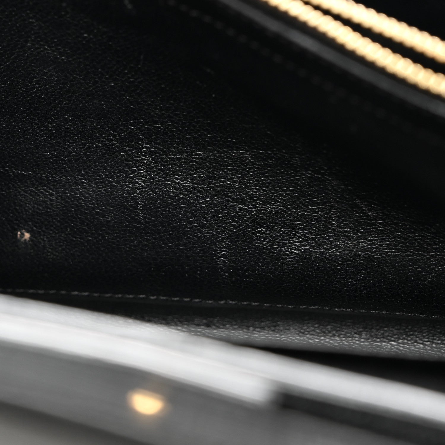 Saint Laurent Grain De Poudre Matelasse Chevron Monogram Chain Wallet Black 10 of 10