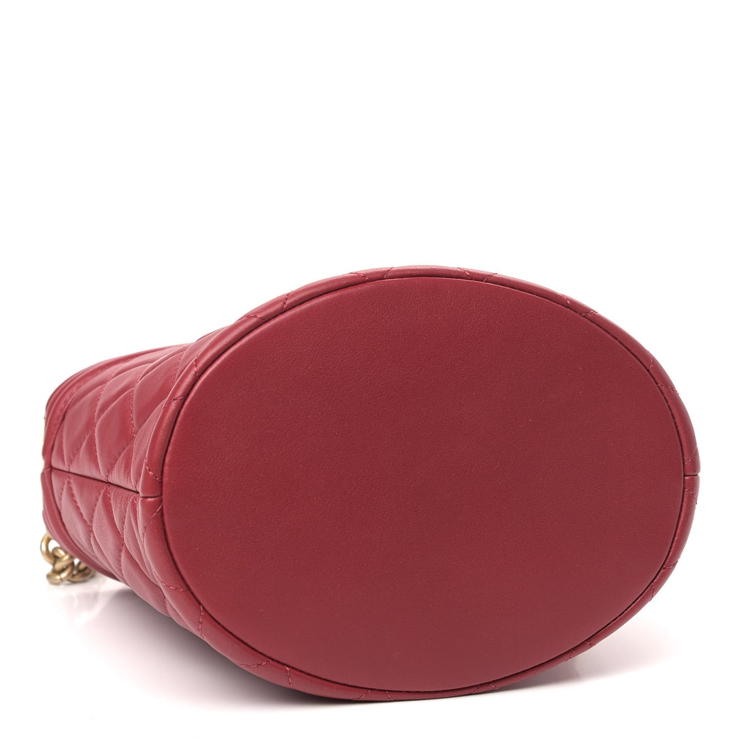 Calfskin Quilted Boy Bucket Bag Red