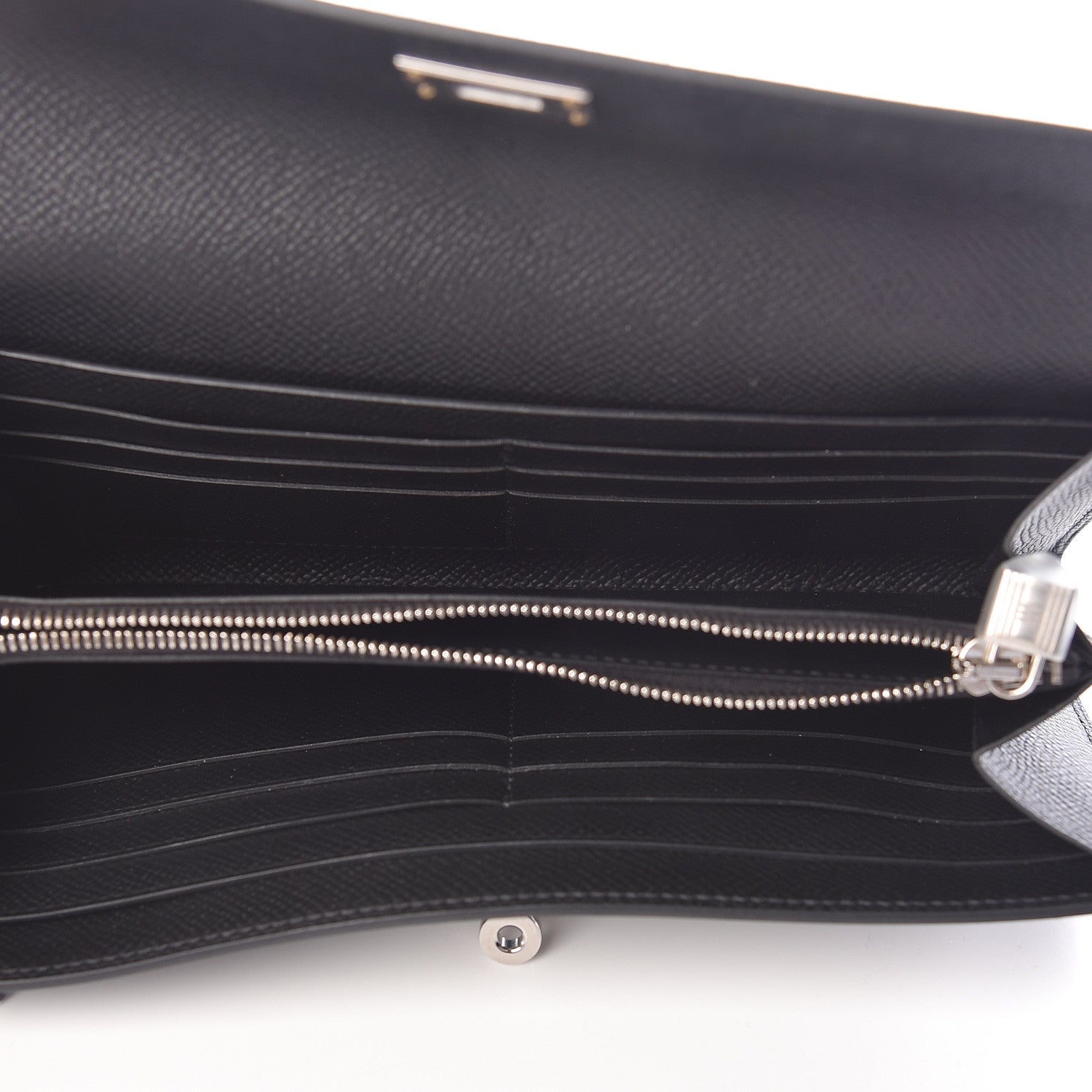 Hermes Epsom Kelly Longue Wallet Black 5 of 10