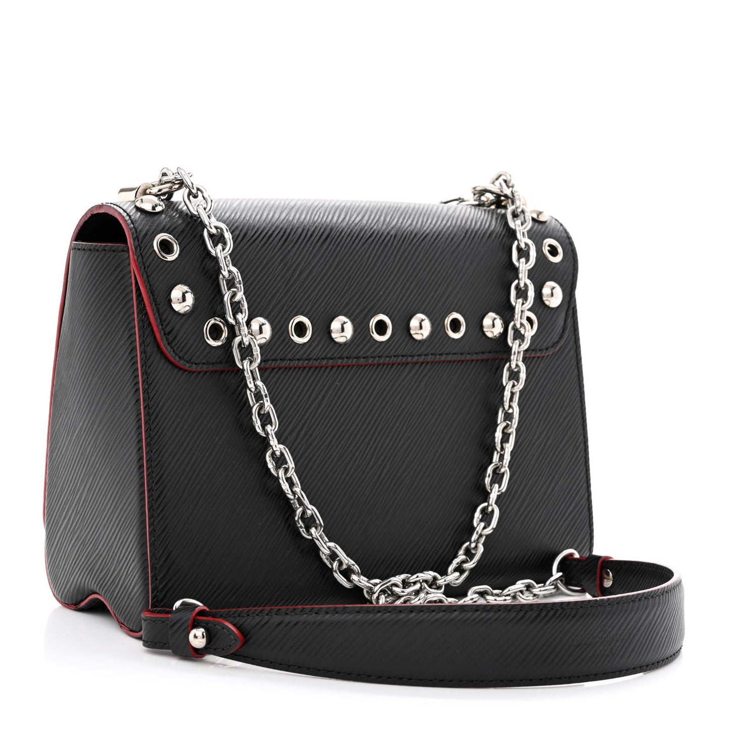 Epi Studded Twist Shoulder Bag MM Black