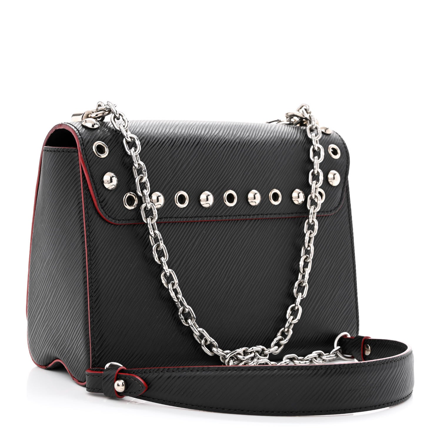 Louis Vuitton Epi Studded Twist Shoulder Bag MM Black 3 of 10