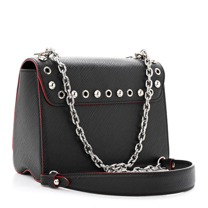 Louis Vuitton Epi Studded Twist Shoulder Bag MM Black 3 of 10