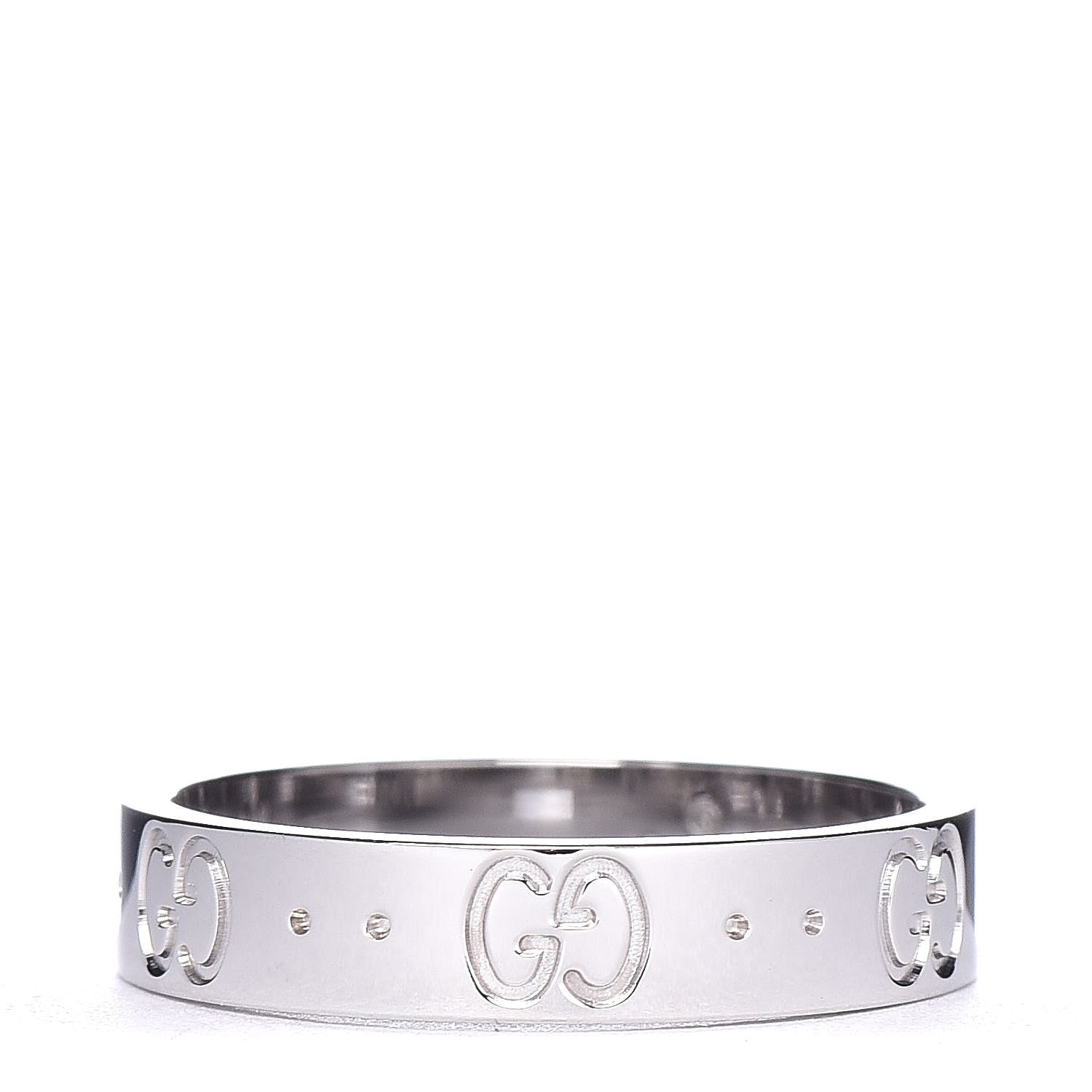 Gucci 18K White Gold 4mm Icon Thin Band Ring 52 6 1 of 6
