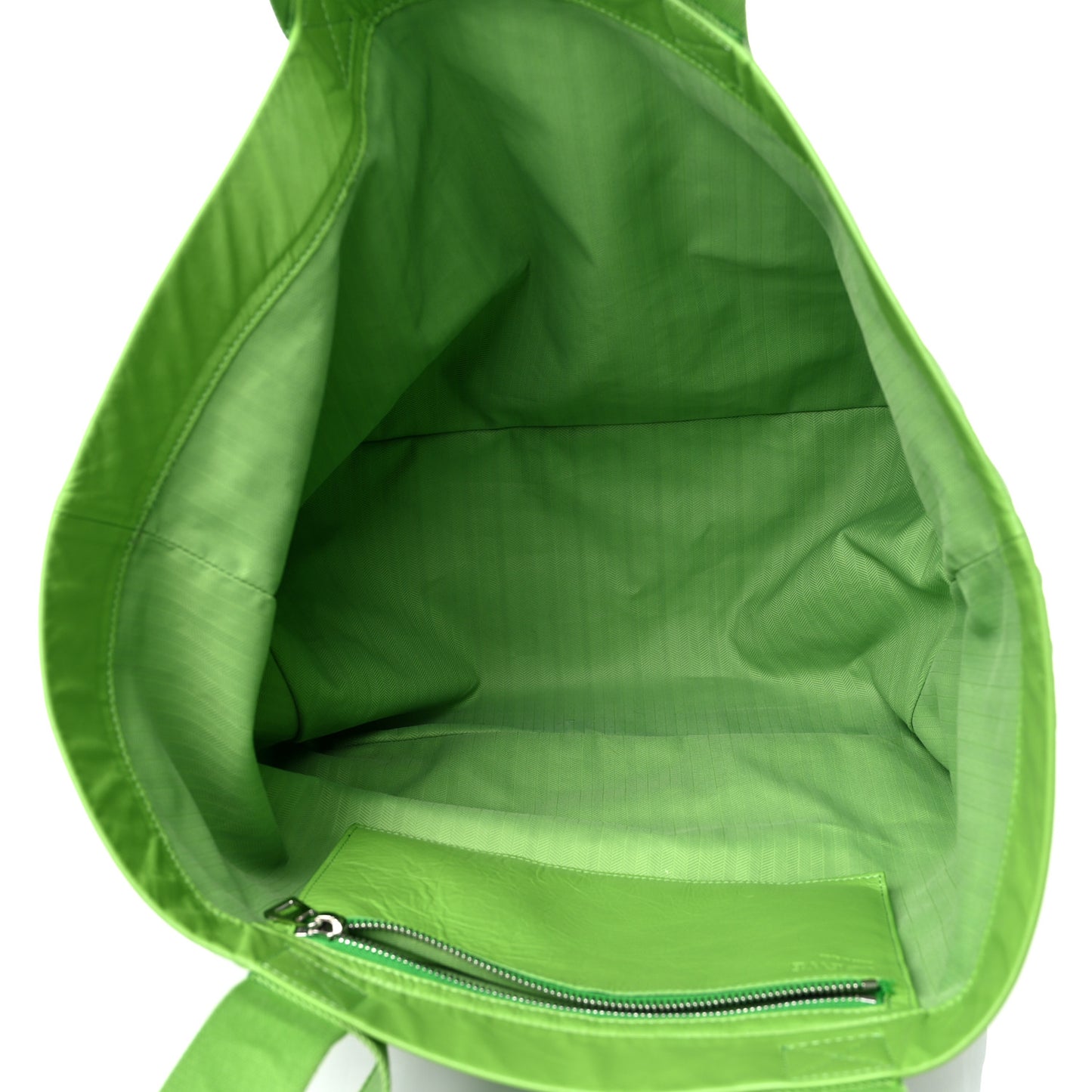 Paper Calfskin Fold Shopper Tote Bright Apple