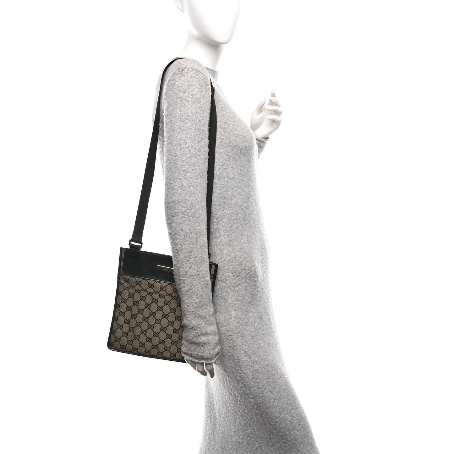 Monogram Messenger Crossbody Bag Dark Brown