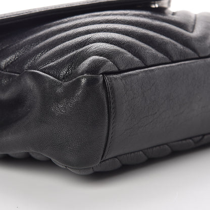 Saint Laurent Sheepskin Matelasse Chevron Monogram Medium College Bag Black 11 of 16