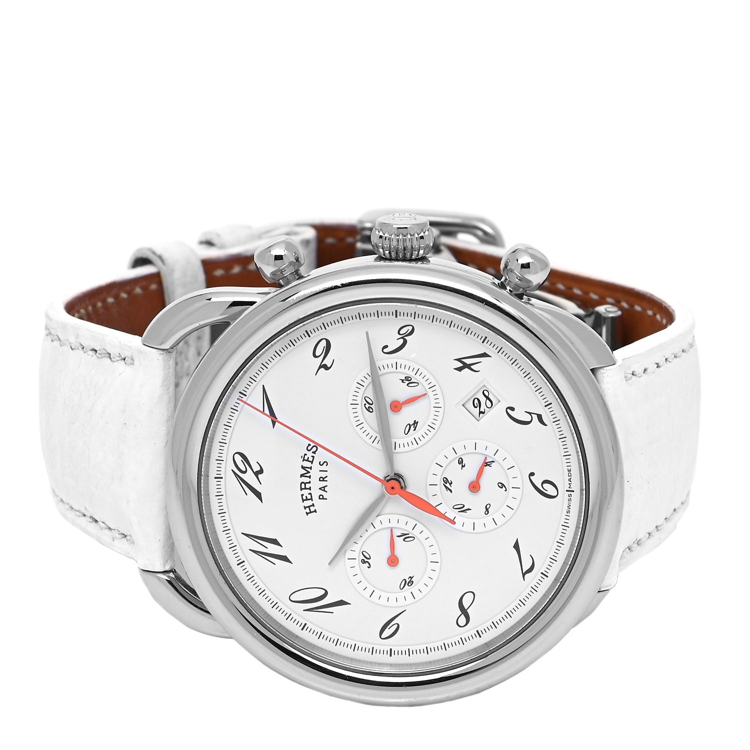 Hermes Stainless Steel Courchevel 43mm Arceau Automatic Watch Blanc 2 of 4