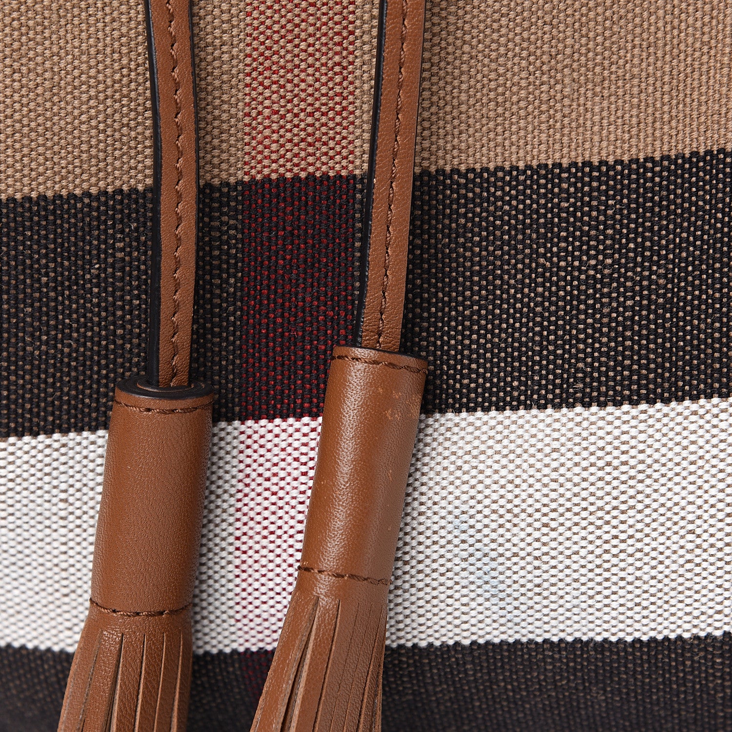 Burberry Overdyed Canvas Mega Check Medium Chiltern Backpack Tan 8 of 8