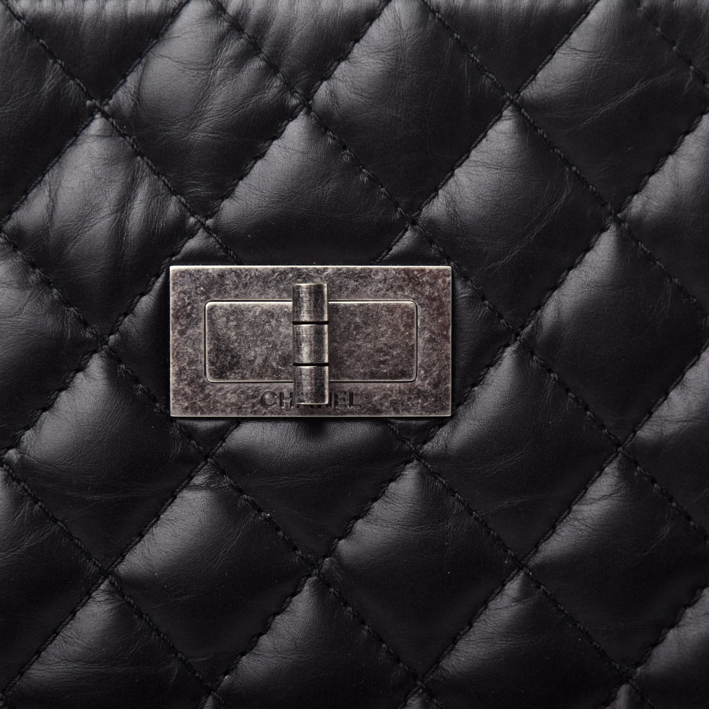 Aged Calfskin Quilted Reissue 2.55 Tote Black