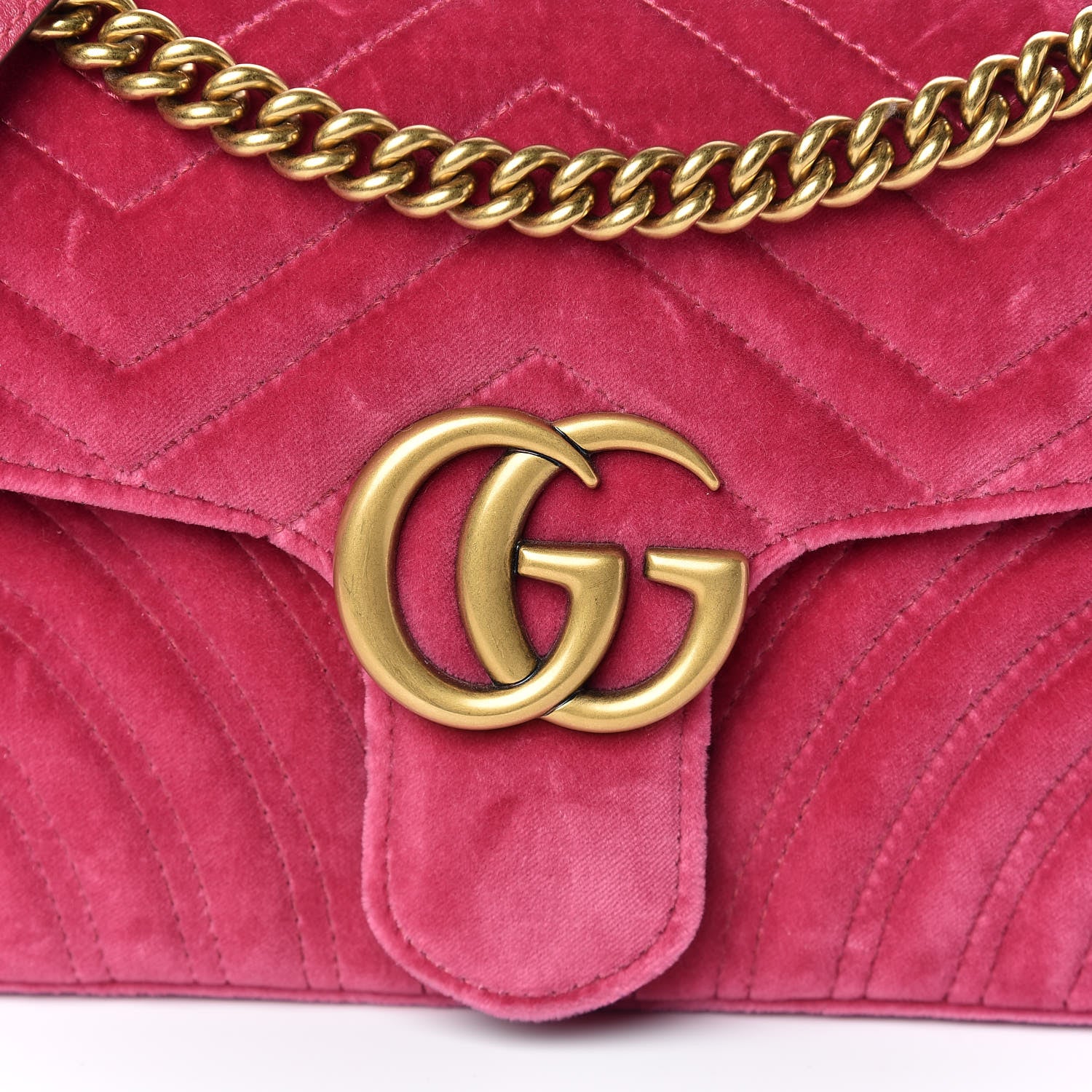Gucci Velvet Matelasse Small GG Marmont Shoulder Bag Light Raspberry Rose 10 of 10