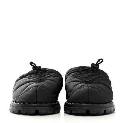 Prada Re-Nylon Piuma Triangle Logo Padded Drawcord Rush 20mm Slippers 38 Black 2 of 12
