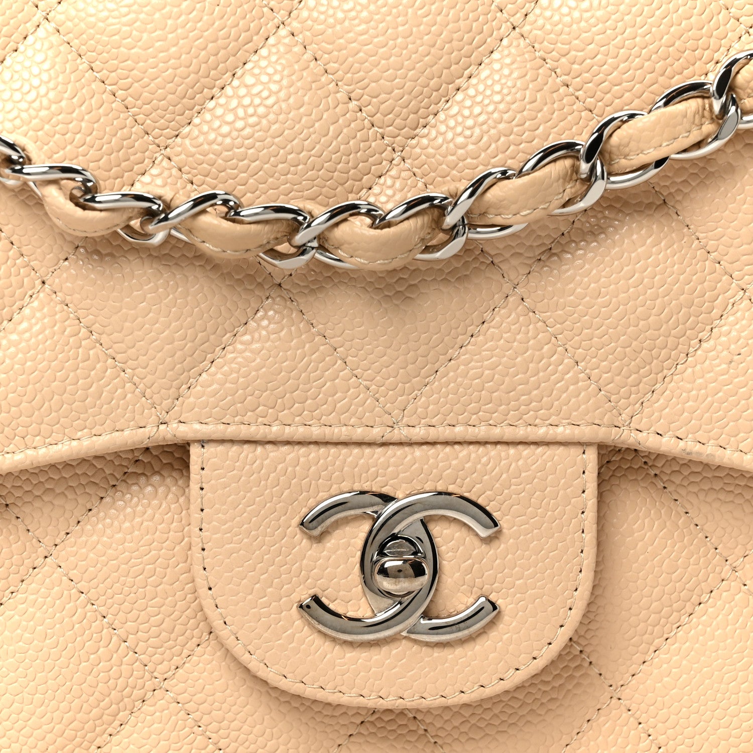 Chanel Caviar Quilted Jumbo Double Flap Beige Clair 9 of 12