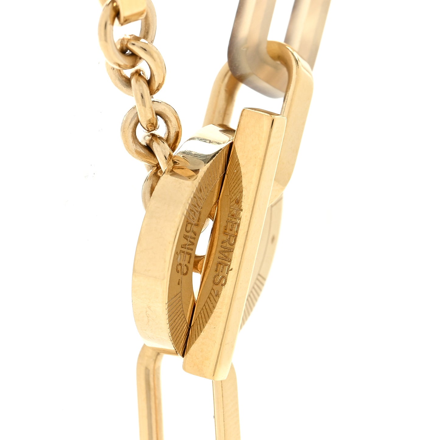 Permabrass Buffalo Horn Chaine d'Ancre Toggle Pendant Necklace Dore