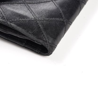 Chanel Calfskin Diamond Stitched Compact Wallet Black 9 of 12