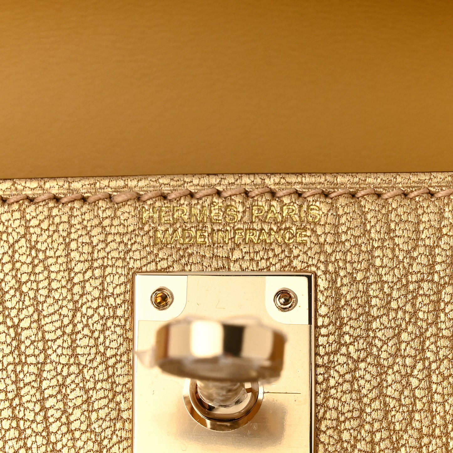 Metallic Chevre Chamkilight Mini Kelly Sellier 20 Dore