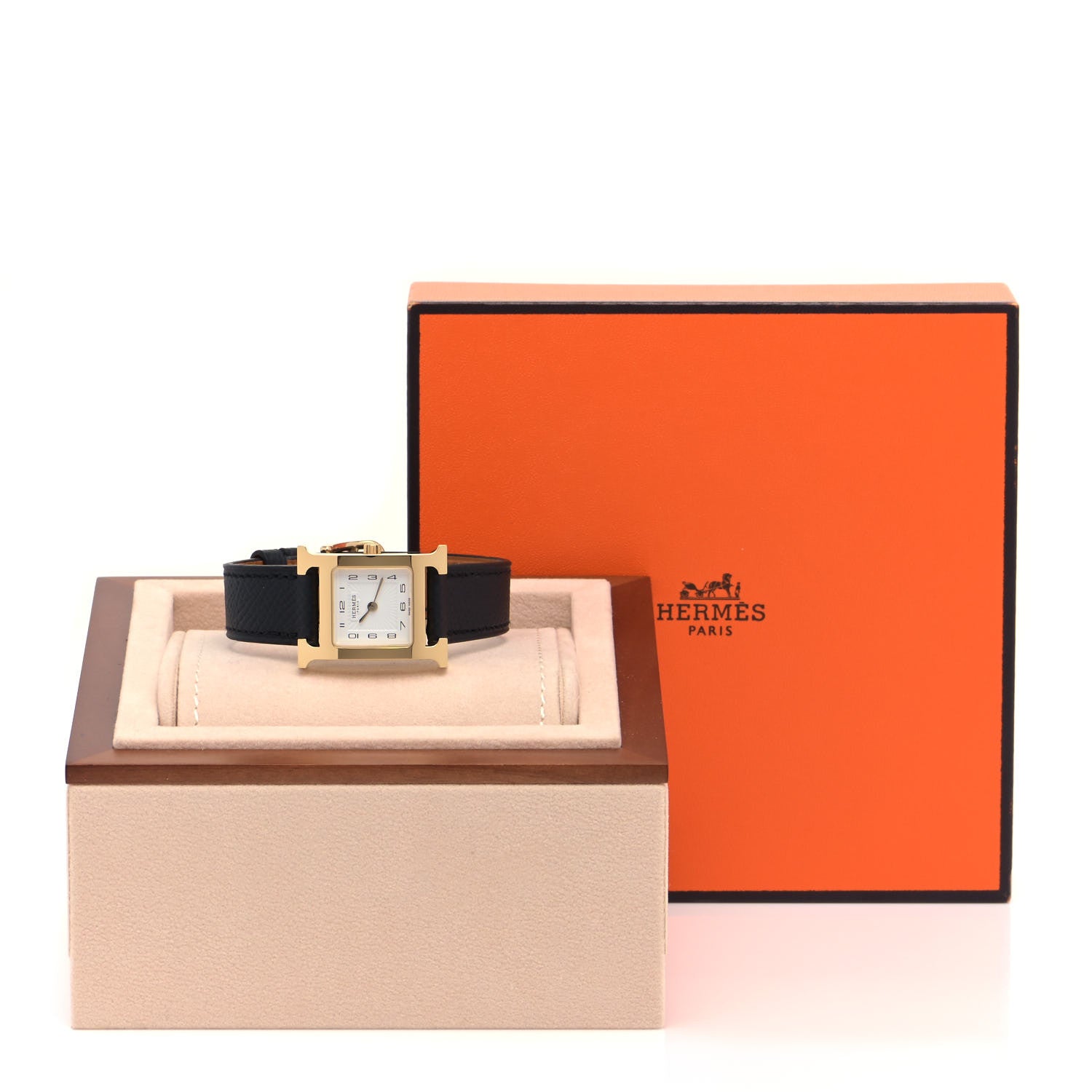 Hermes Stainless Steel Epsom 21mm Heure H Hour Quartz Watch Noir 5 of 5