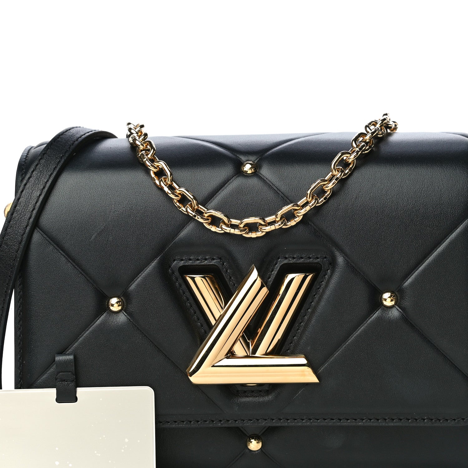 Louis Vuitton Lambskin Quilted Twist MM Black 8 of 19