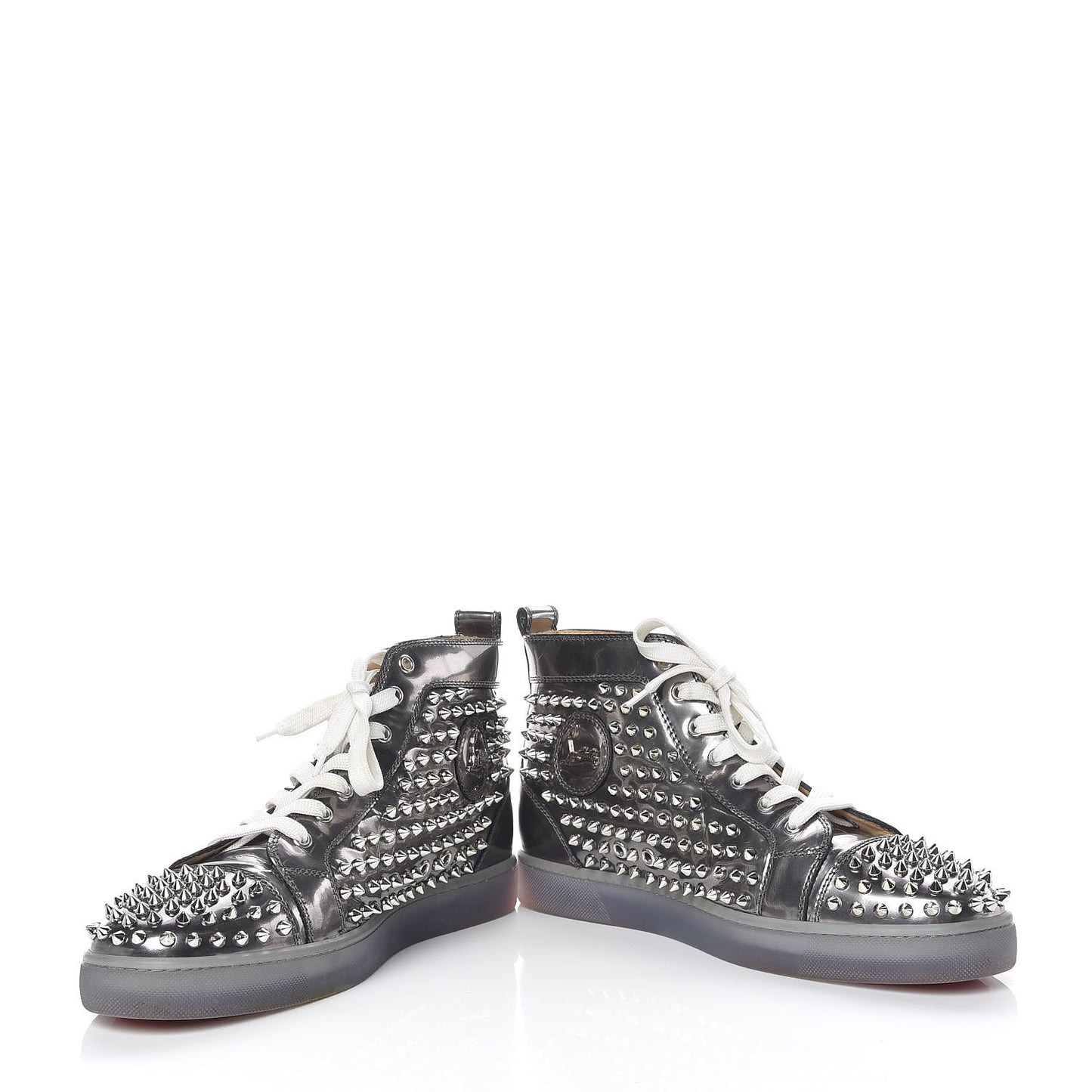 Specchio Mens Louis Spikes Flat Sneakers 43.5 Silver