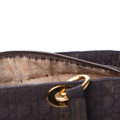 Christian Dior Nylon Cannage Large Lady Dior Tote Brown 16 of 24