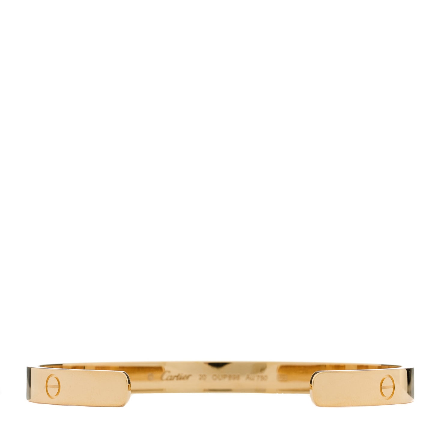 18K Yellow Gold LOVE Cuff Bracelet 20
