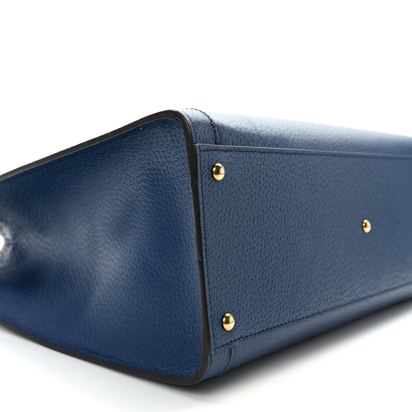 Textured Dollar Calfskin Web Medium Diana Tote Bag Royal Crop