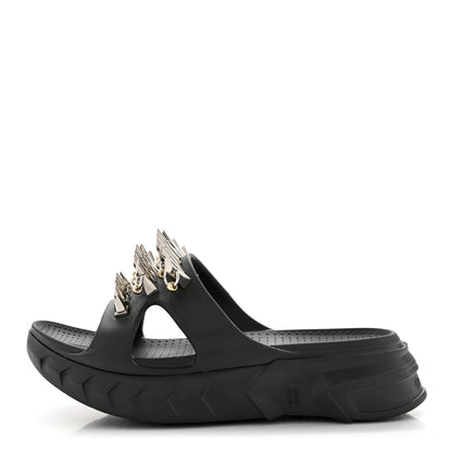 Givenchy Calfskin Rubber Marshmallow Studs Strap Sandals 37 Black 1 of 8