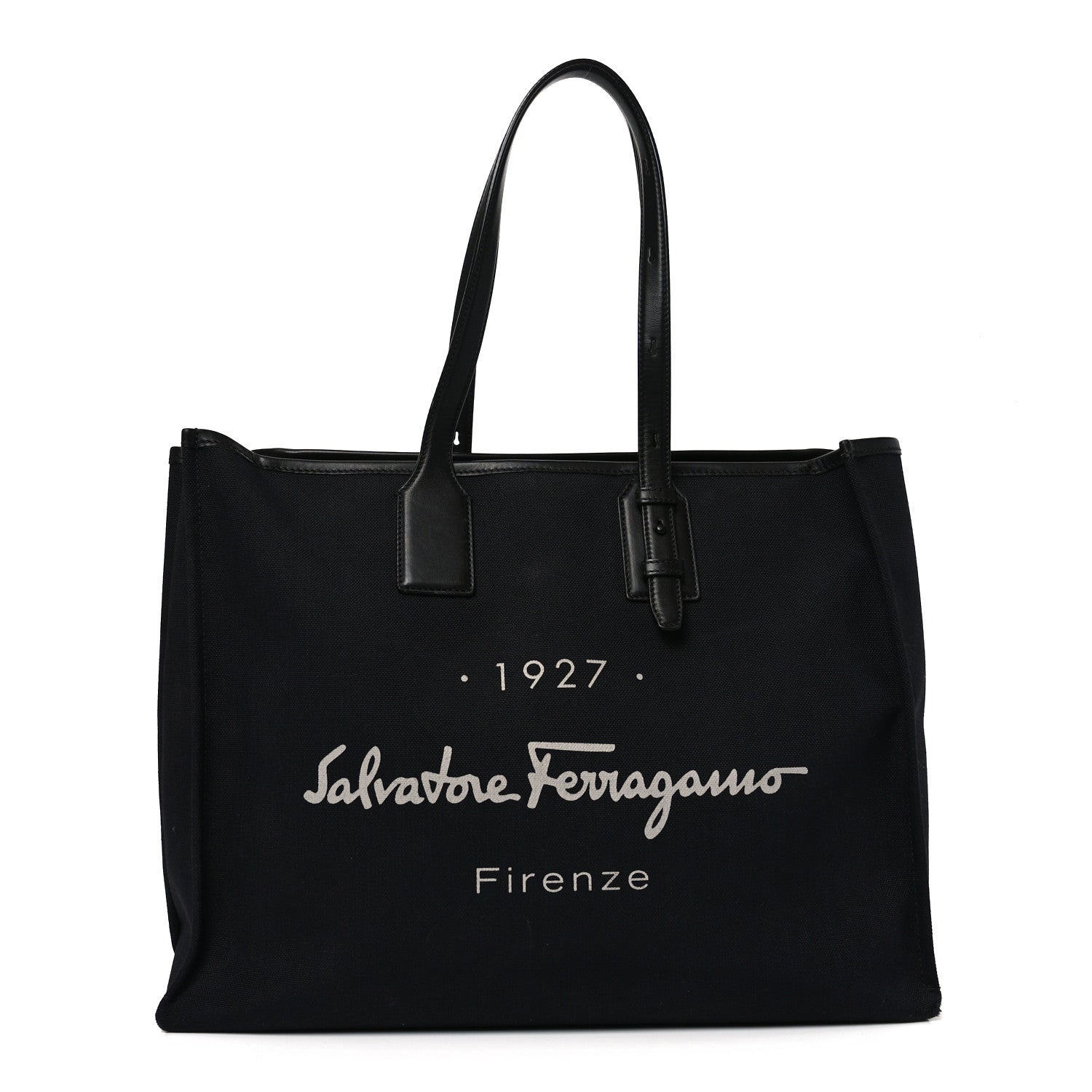 Salvatore Ferragamo Canvas 1927 Signature Tote Black 2 of 15