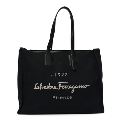 Salvatore Ferragamo Canvas 1927 Signature Tote Black 2 of 15