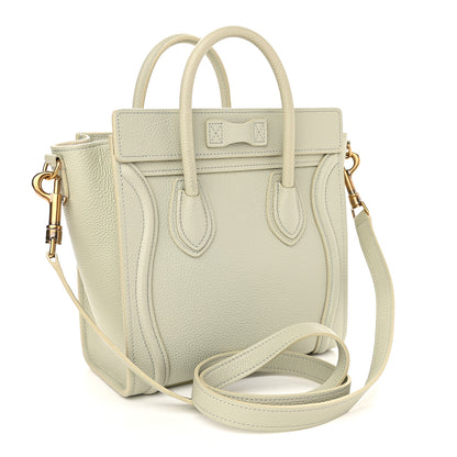 Celine Drummed Calfskin Nano Luggage Vert D'eau 3 of 10
