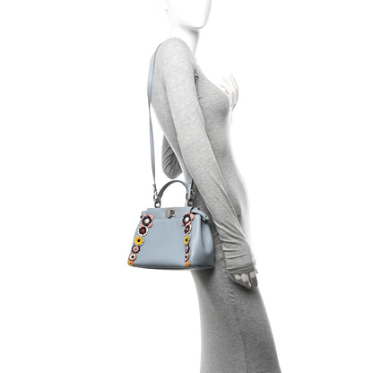 Fendi Nappa Flowerland Mini Peekaboo Iconic Satchel Light Blue 2 of 12