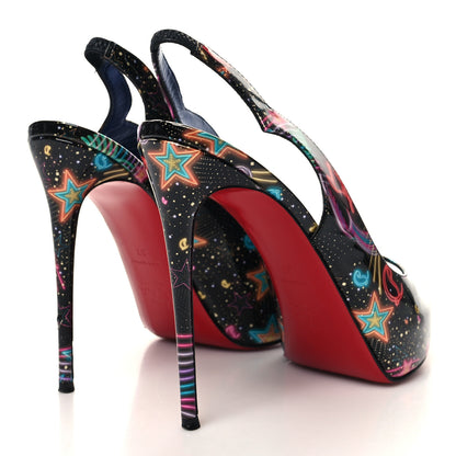 Christian Louboutin Patent Starlight Hot Chick Slingback Alta 120 Pumps 37 Multicolor 4 of 10