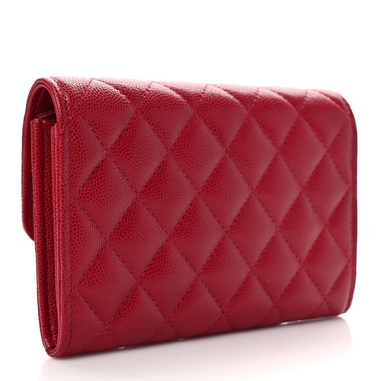 Chanel Caviar Quilted Medium Flap Wallet Dark Pink 3 of 8