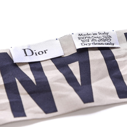 Christian Dior Silk Oblique Mitzah Scarf Blue 3 of 4