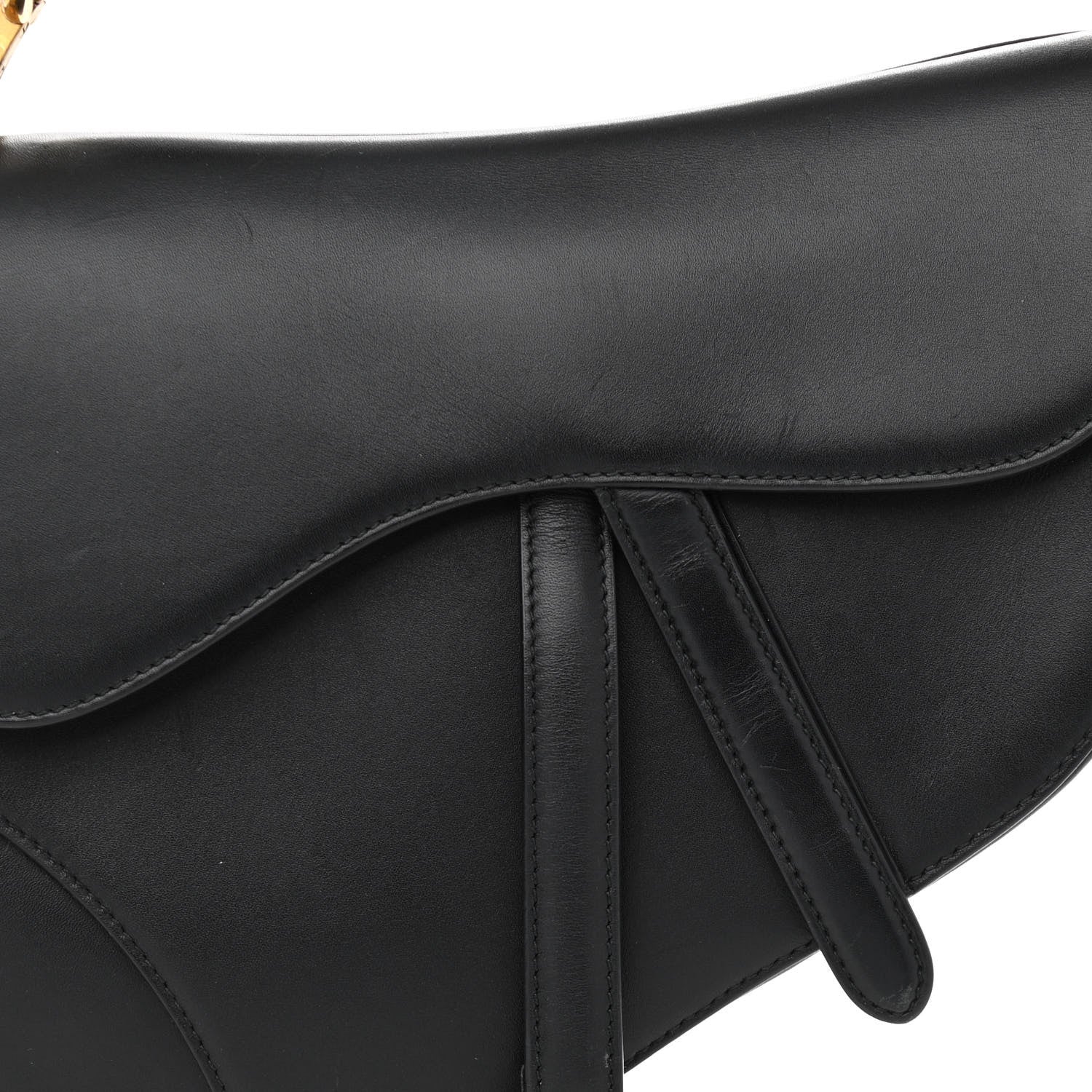 Christian Dior Calfskin Saddle Bag Black 7 of 12