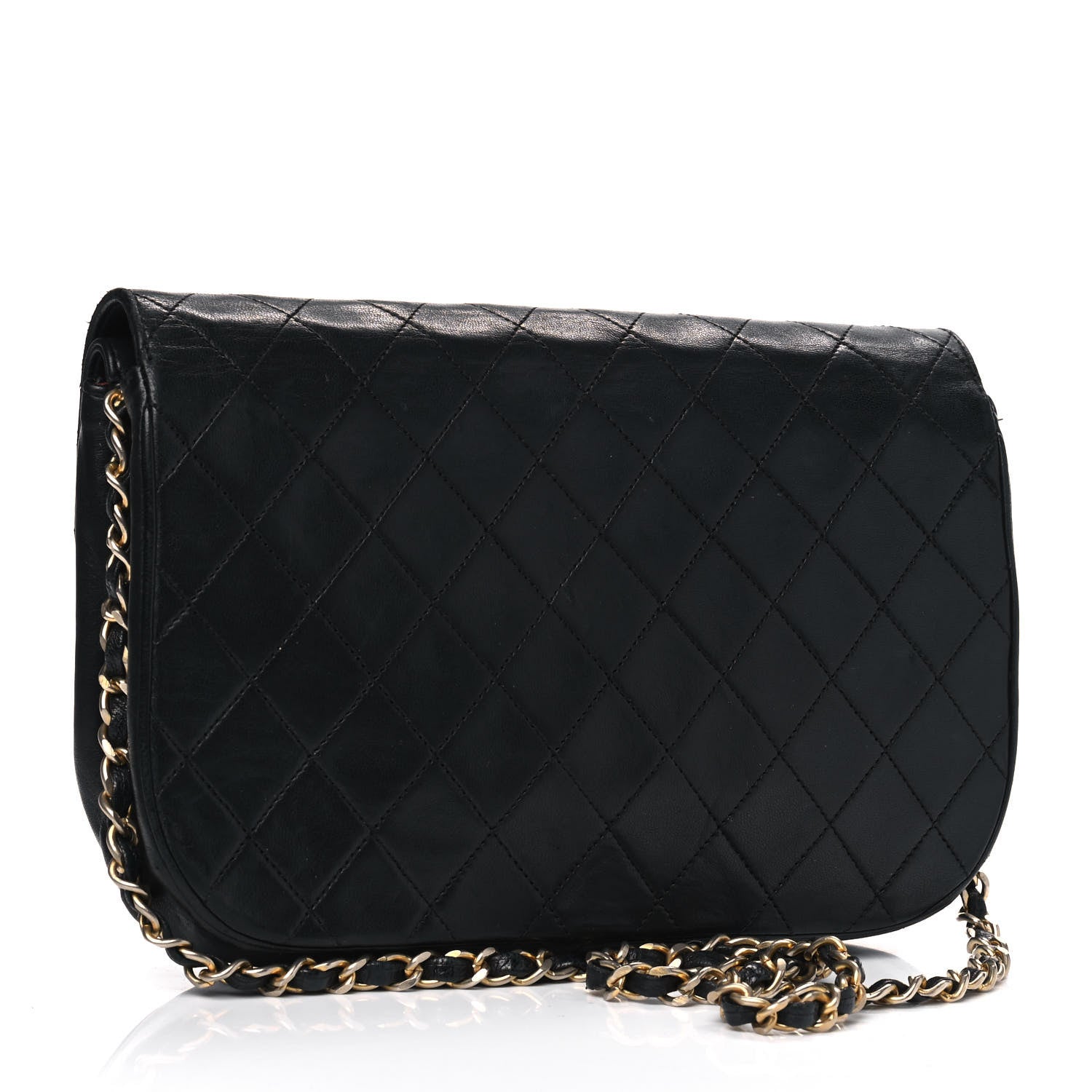 Chanel Lambskin Quilted Medium Round Double Flap Black 2 of 8