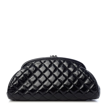 Chanel Distressed Patent Quilted Timeless Clutch Black 1 of 7