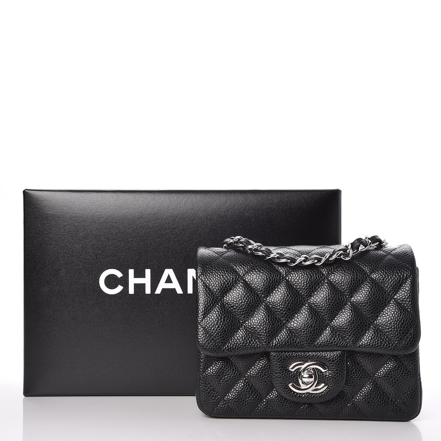 Caviar Quilted Mini Square Flap Black