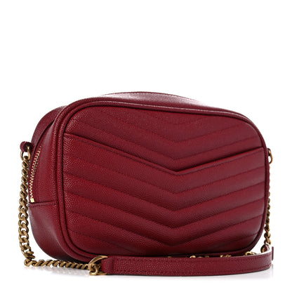 Saint Laurent Grain De Poudre Matelasse Monogram Mini Lou Camera Bag Eros Red 2 of 9