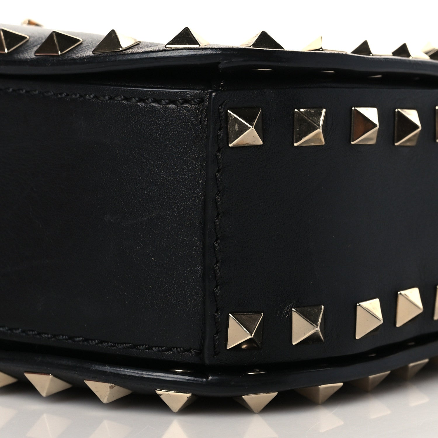 Valentino Garavani Vitello Medium Rockstud Flap Saddle Bag Black 9 of 9