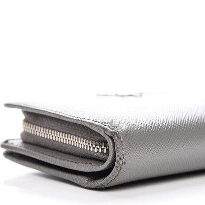 Prada Saffiano Metal Compact Wallet Marmo 10 of 11