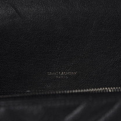 Saint Laurent Sheepskin Matelasse Chevron Monogram Large College Satchel Black 12 of 14