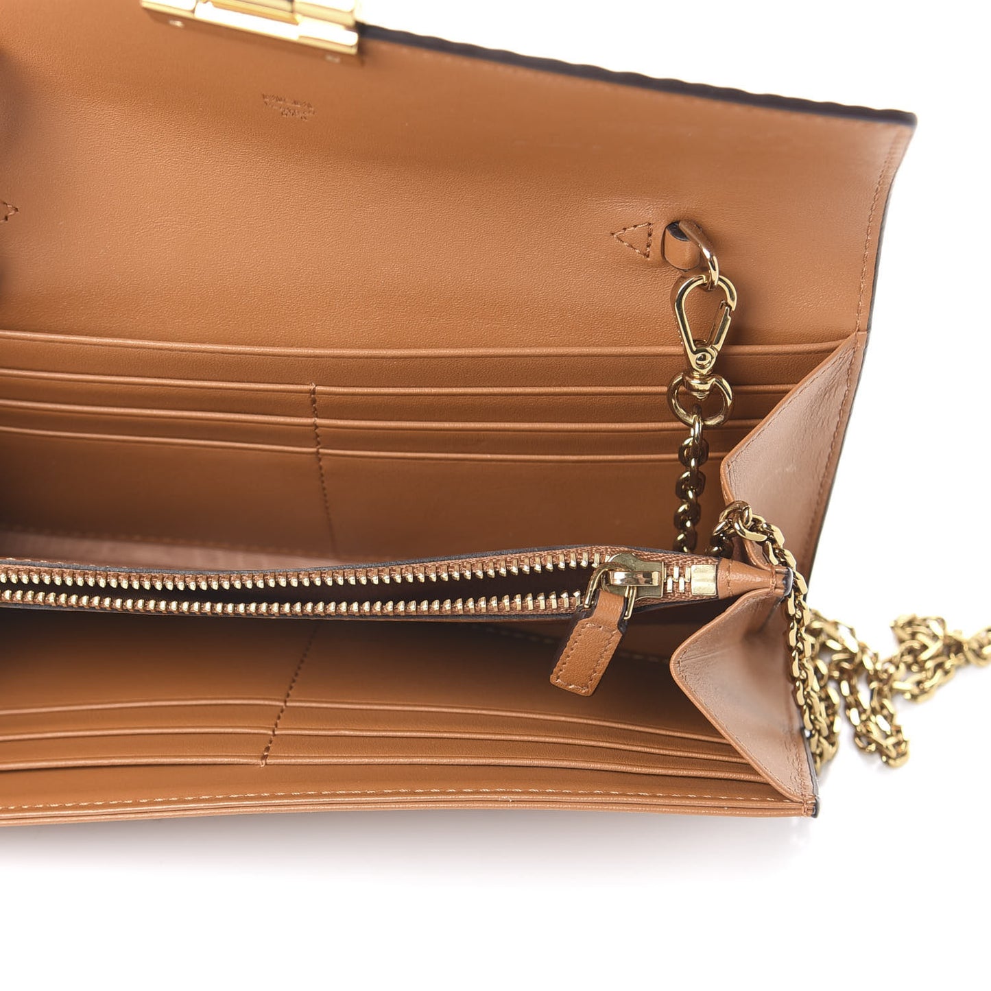 Visetos Large Patricia Wallet On Chain Cognac