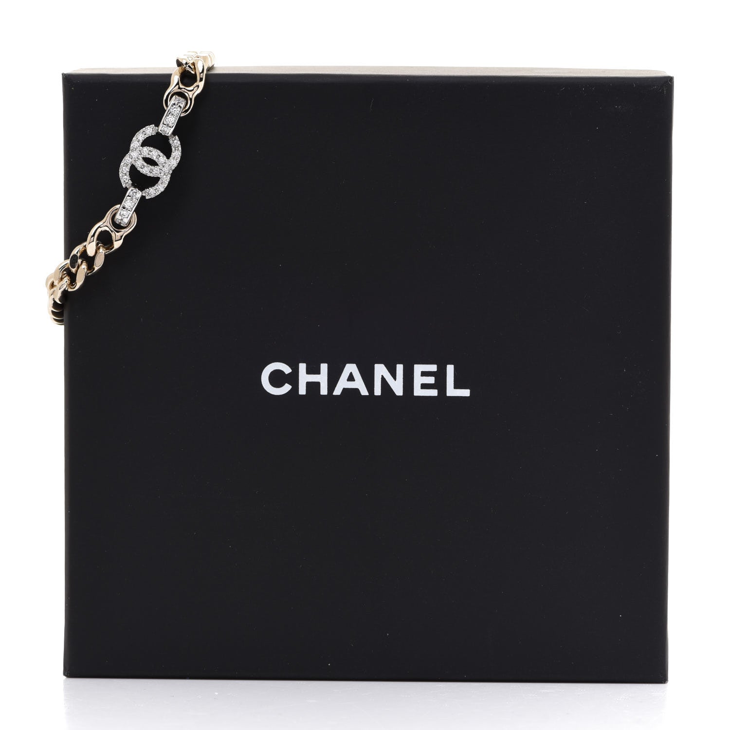Chanel Crystal Chain CC Link Bracelet Gold Silver 5 of 5
