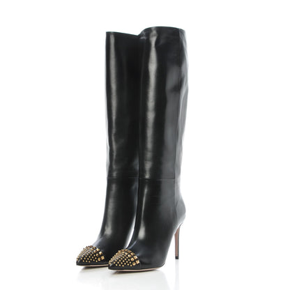 Gucci Malaga Kid Studded Toe Coline Boots 38 Black 3 of 8