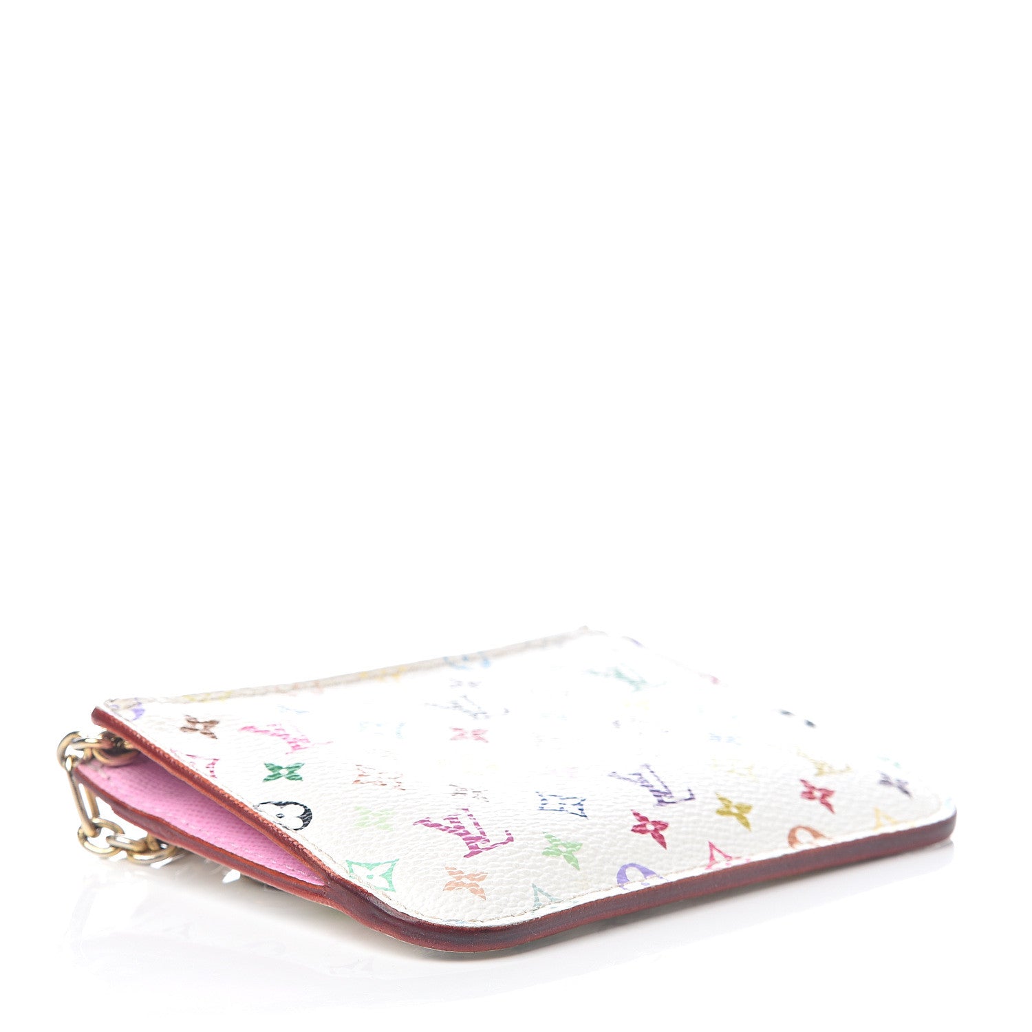 Louis Vuitton Monogram Multicolor Key Pouch White Litchi 3 of 6