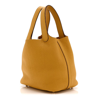 Hermes Taurillon Clemence Picotin Lock 18 PM Jaune Ambre 3 of 10