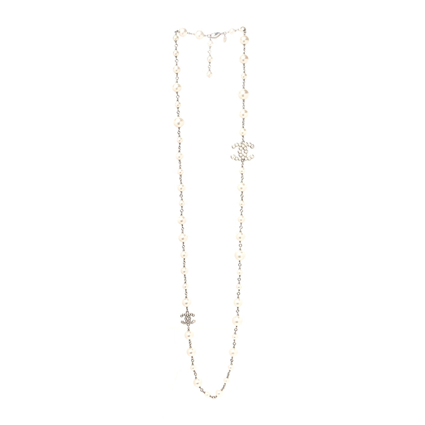 Pearl CC Long Necklace Gold